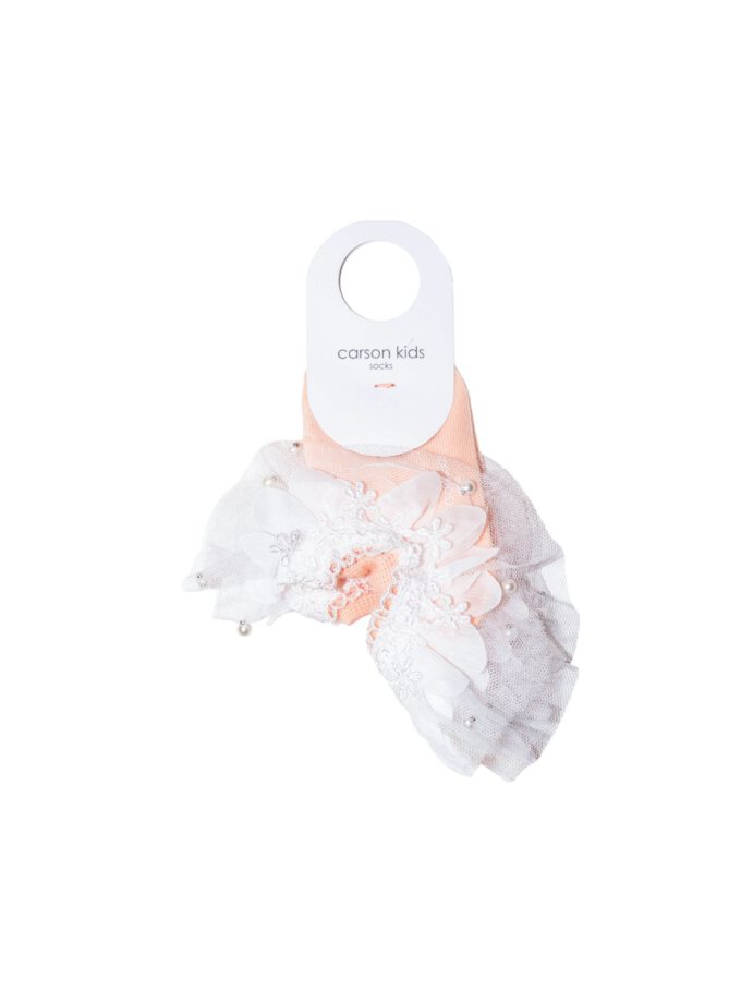 ถุงเท้าเด็กระบายลูกไม้มุก