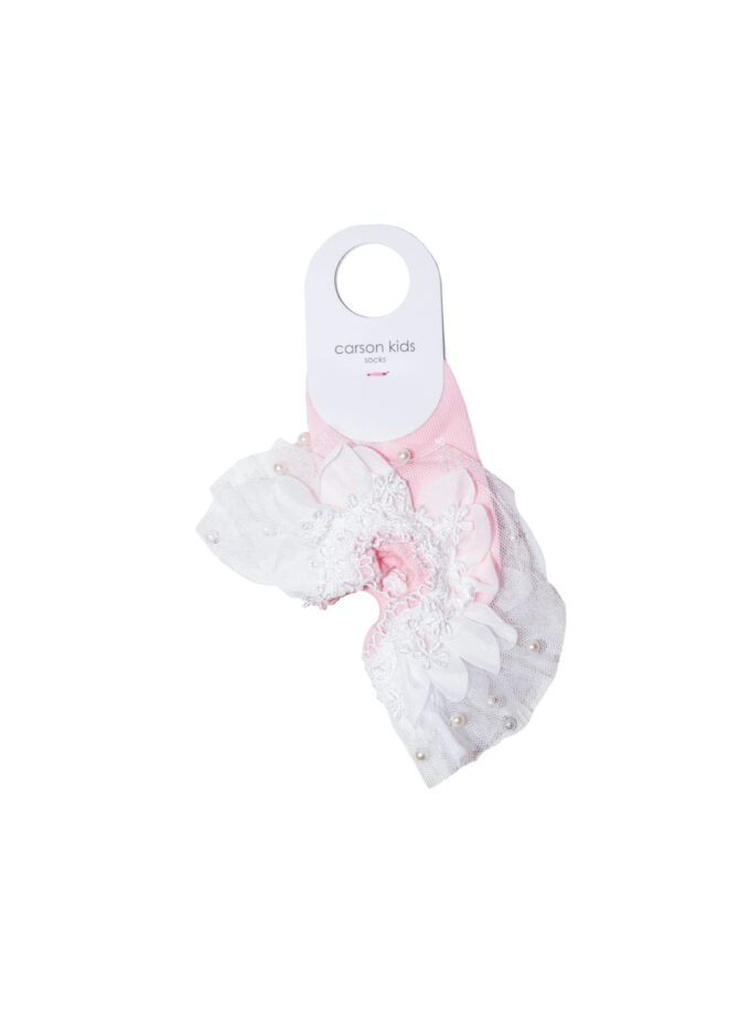 ถุงเท้าเด็กระบายลูกไม้มุก