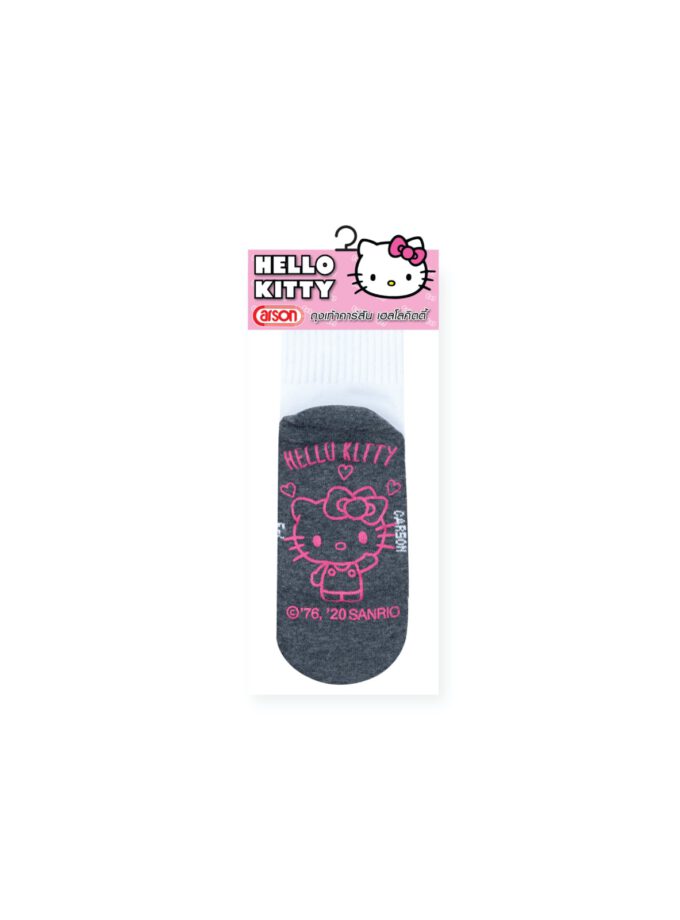 ถุงเท้ากันลื่นลาย Kitty พื้นชมพู คละลาย