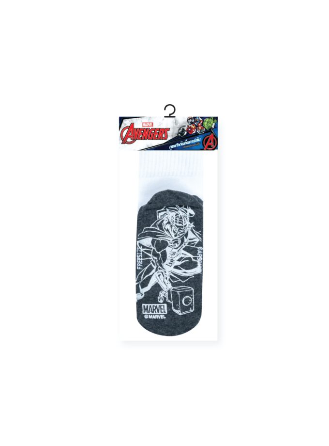 ถุงเท้ากันลื่นลาย Superhero พื้นขาว คละลาย