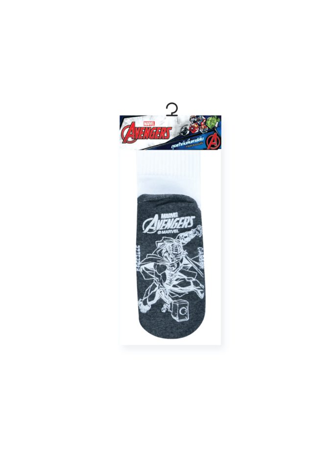 ถุงเท้ากันลื่นลาย Superhero พื้นขาว คละลาย