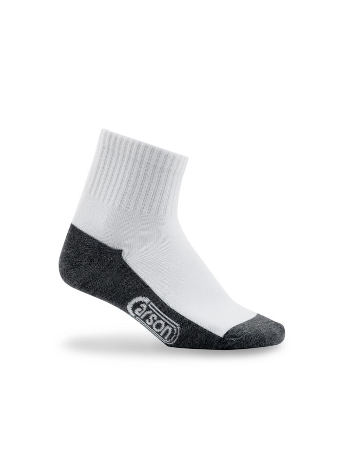 ถุงเท้านักเรียนคาร์สัน Anti-Bacteria สีขาวพื้นเทา