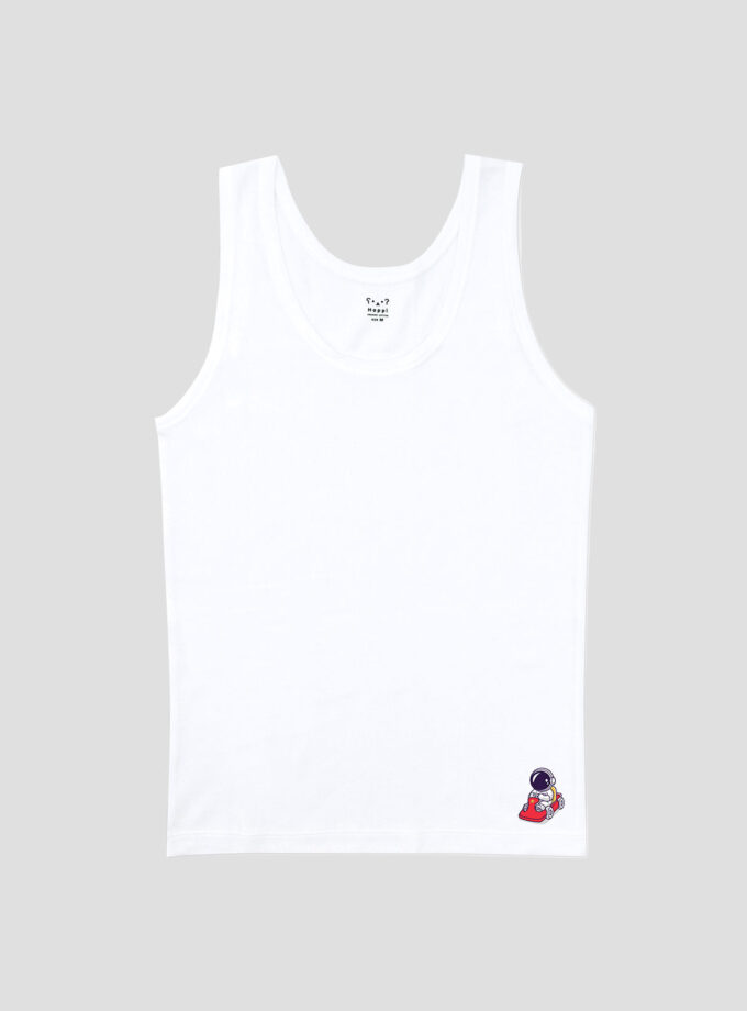 เสื้อกล้ามเด็กชายลายการ์ตูน สีขาว แพ็ค 1 ตัว