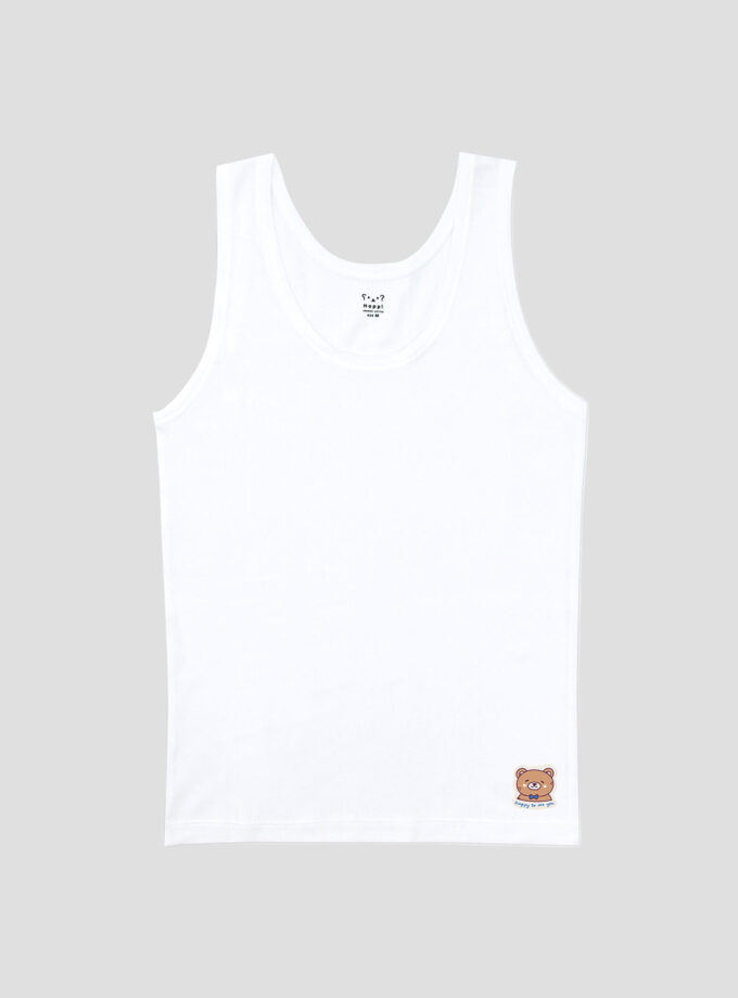 เสื้อกล้ามเด็กชายลายการ์ตูน สีขาว แพ็ค 1 ตัว