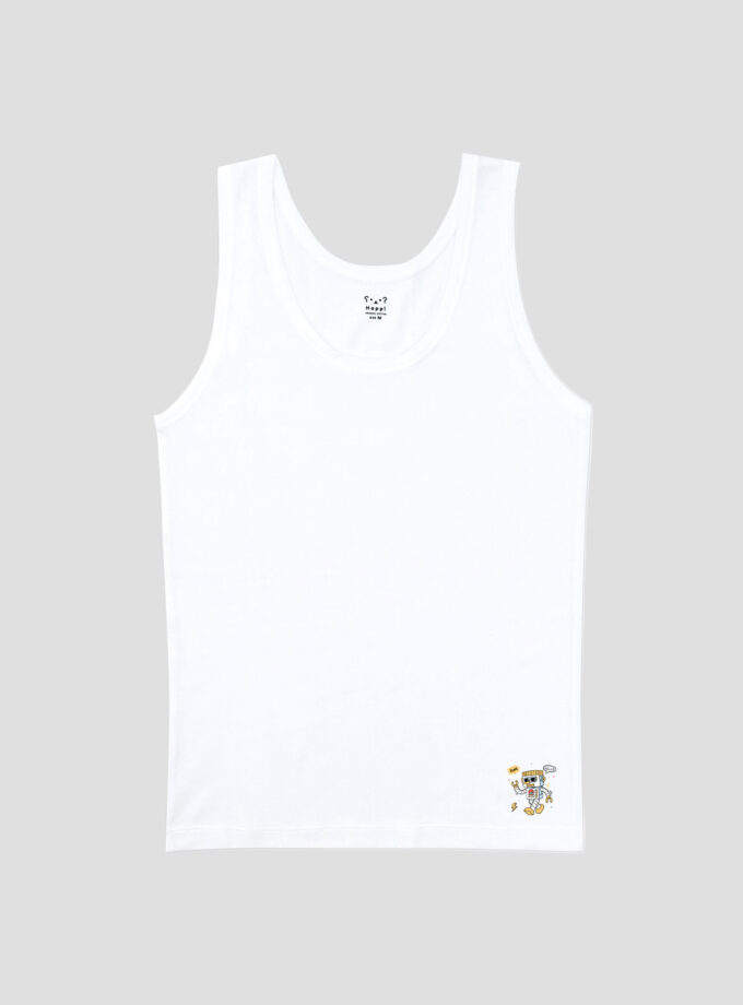 เสื้อกล้ามเด็กชายลายการ์ตูน สีขาว แพ็ค 1 ตัว