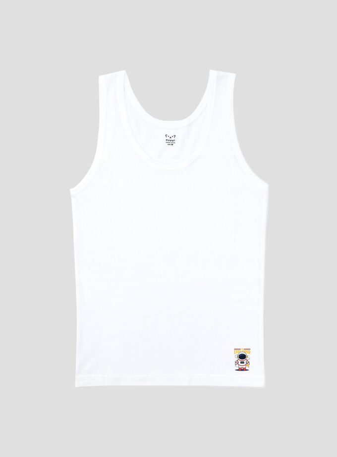 เสื้อกล้ามเด็กชายลายการ์ตูน สีขาว แพ็ค 1 ตัว