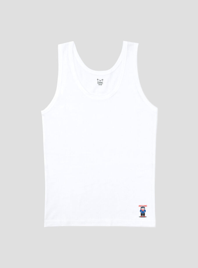 เสื้อกล้ามเด็กชายลายการ์ตูน สีขาว แพ็ค 1 ตัว