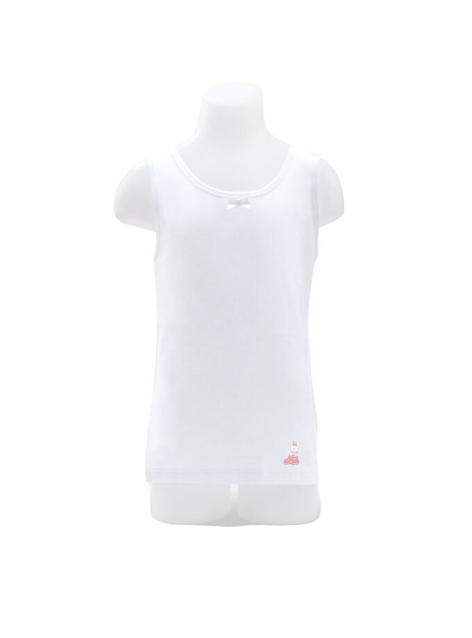 เสื้อกล้ามเด็กหญิงลายการ์ตูน สีขาว แพ็ค 1 ตัว