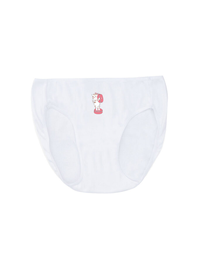 กางเกงในเด็กหญิงลายการ์ตูน สีขาว แพ็ค 1 ตัว